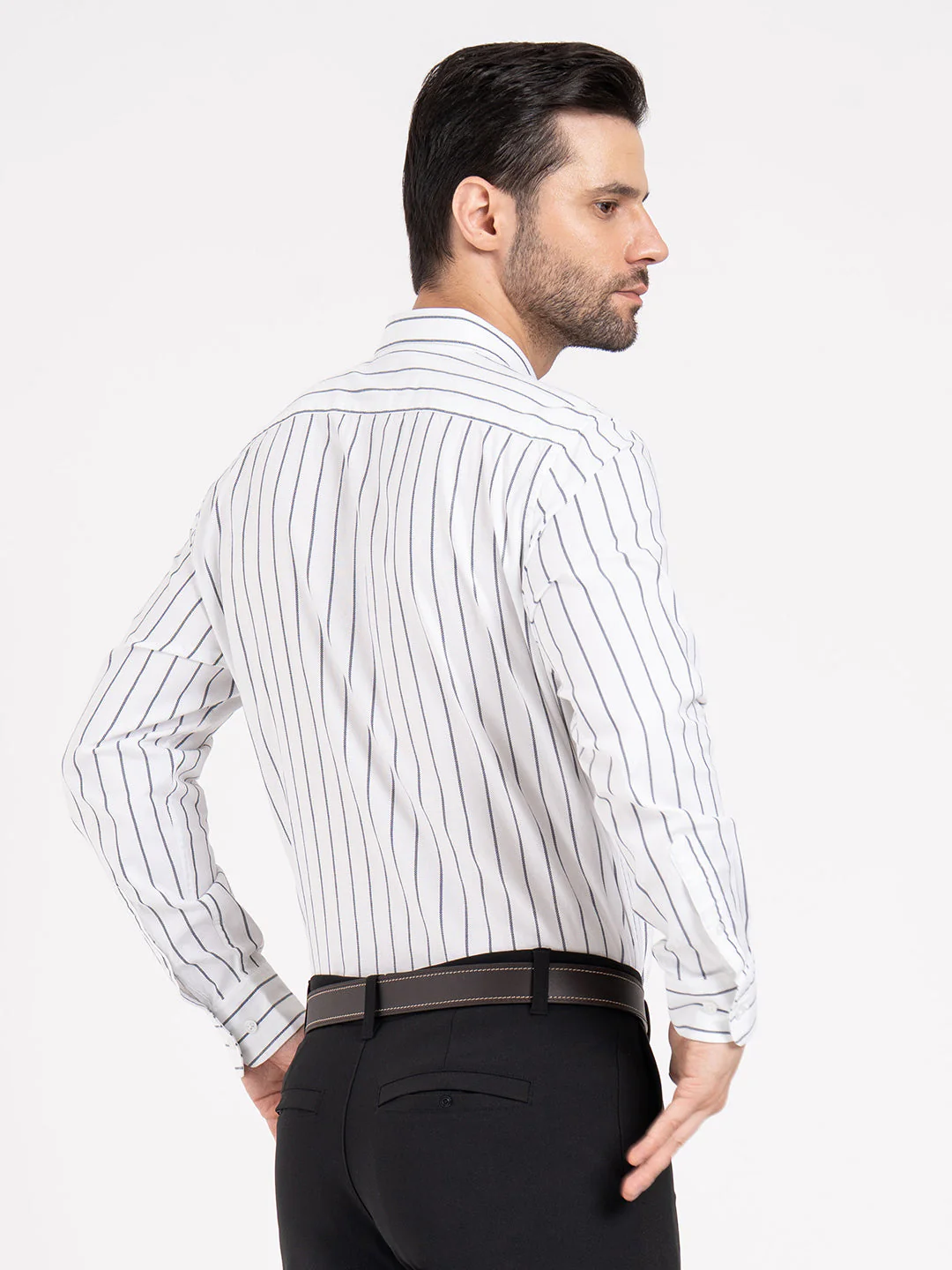 Mens Full Sleeve Dobby Stripe Shirt - Image 4
