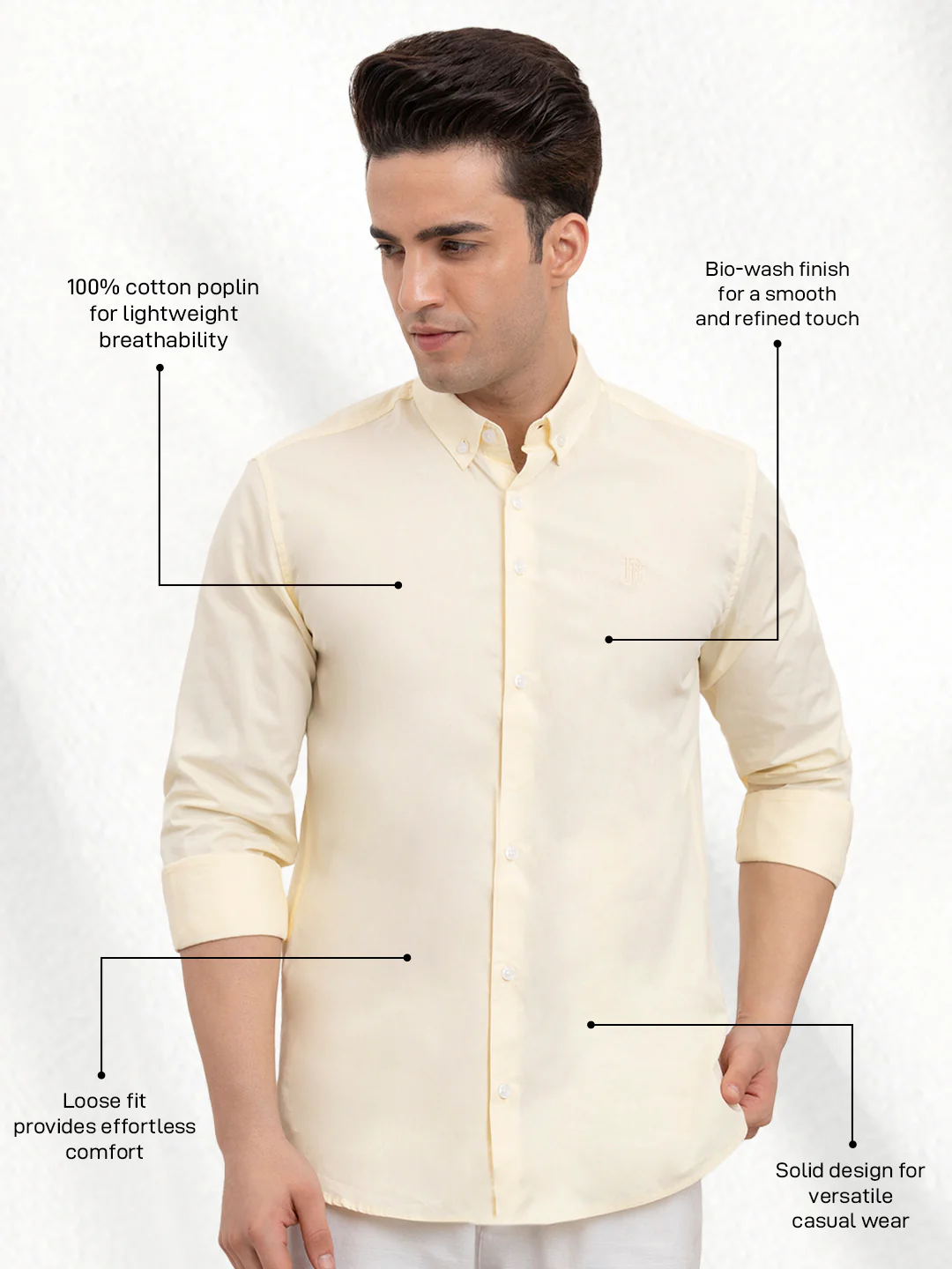 Mens Full Sleeve Poplin Solid Shirt - Image 2