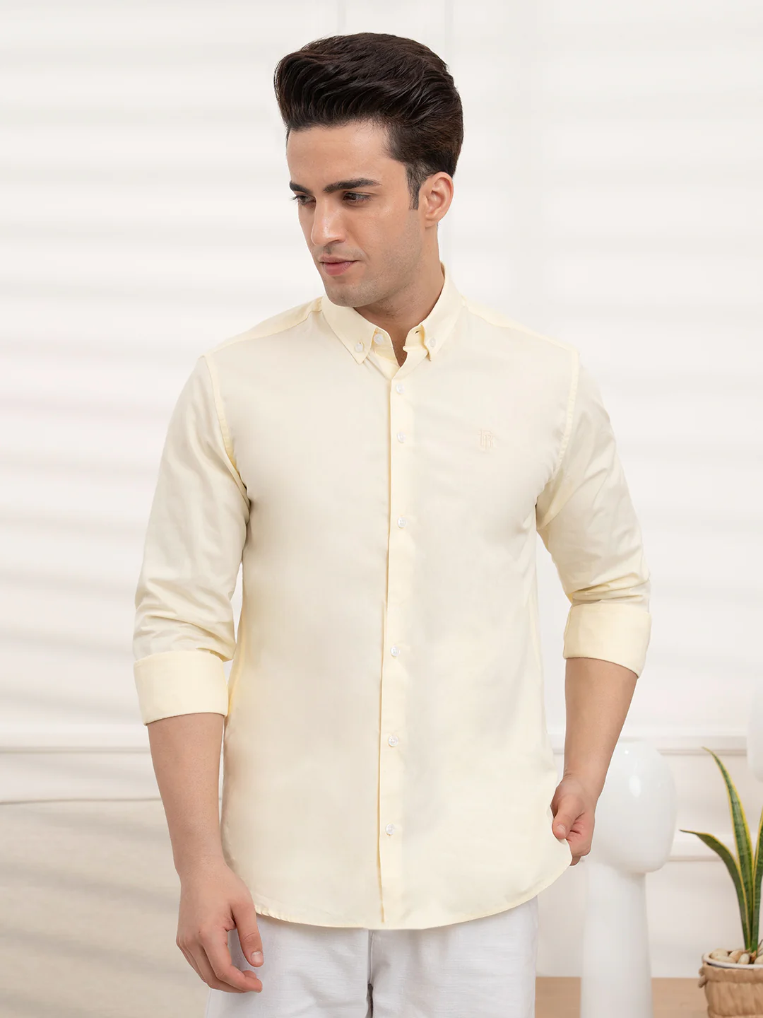 Mens Full Sleeve Poplin Solid Shirt - Image 3