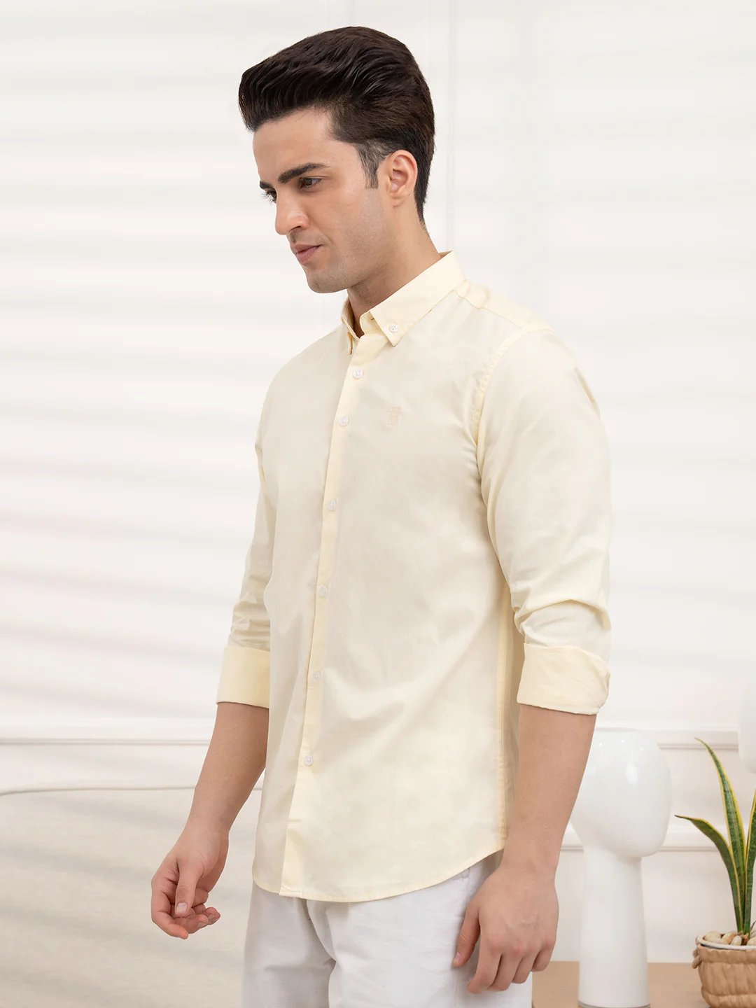 Mens Full Sleeve Poplin Solid Shirt - Image 4