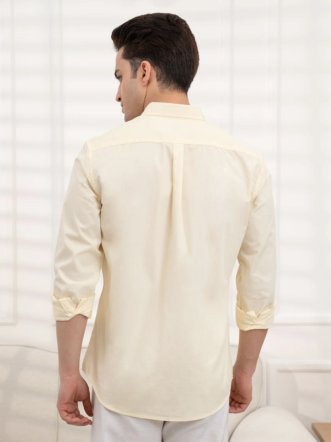 Mens Full Sleeve Poplin Solid Shirt - Image 5