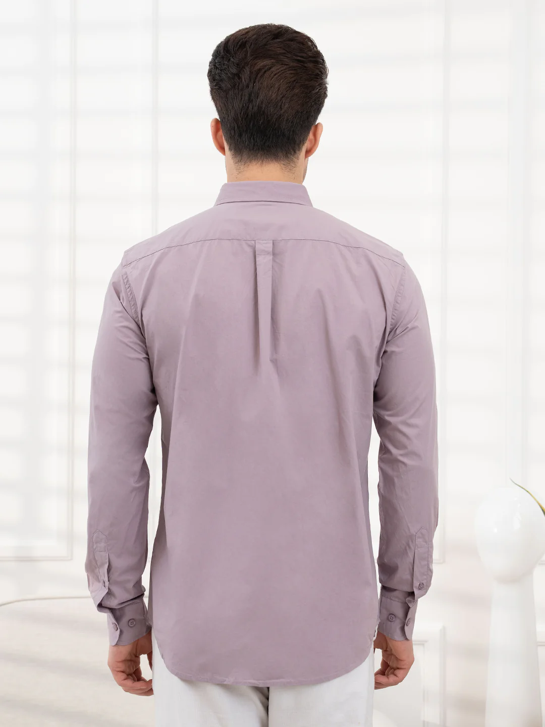 Mens Full Sleeve Solid Poplin Shirt - Image 5
