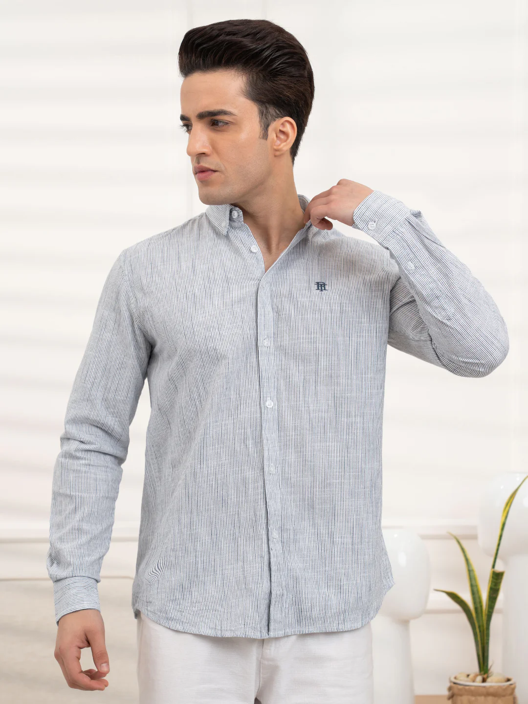 Mens Full Sleeve Stripe Shirt - Image 2