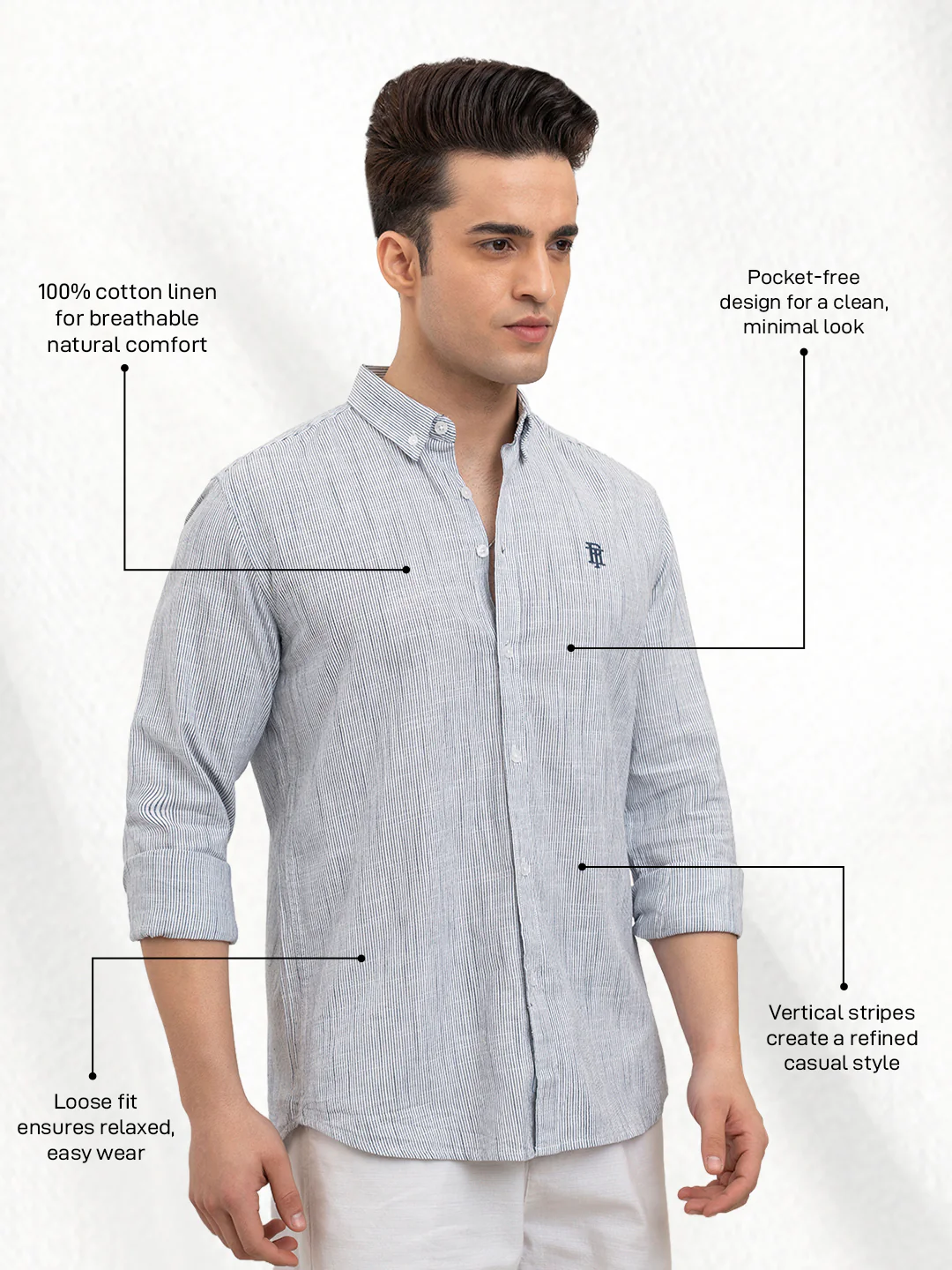 Mens Full Sleeve Stripe Shirt - Image 3