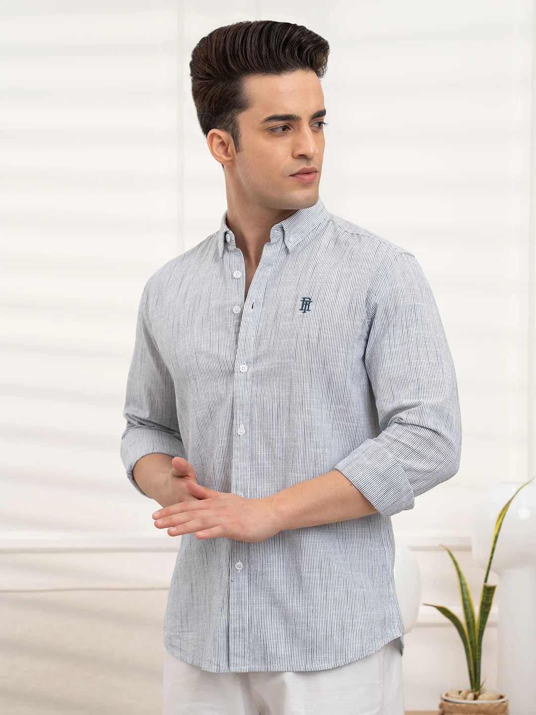Mens Full Sleeve Stripe Shirt - Image 4