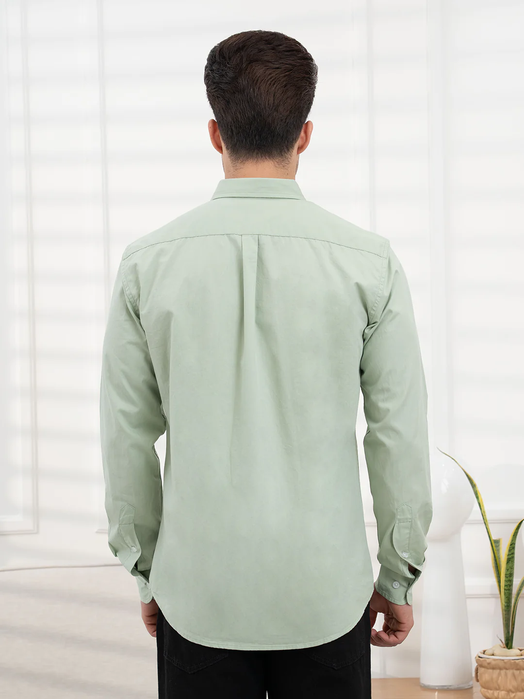 Mens Full Sleeve Poplin Solid Shirt - Image 5