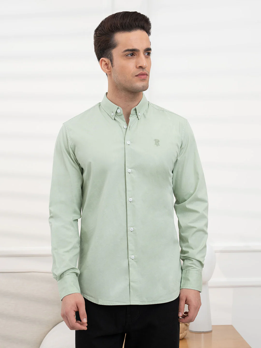 Mens Full Sleeve Poplin Solid Shirt - Image 7