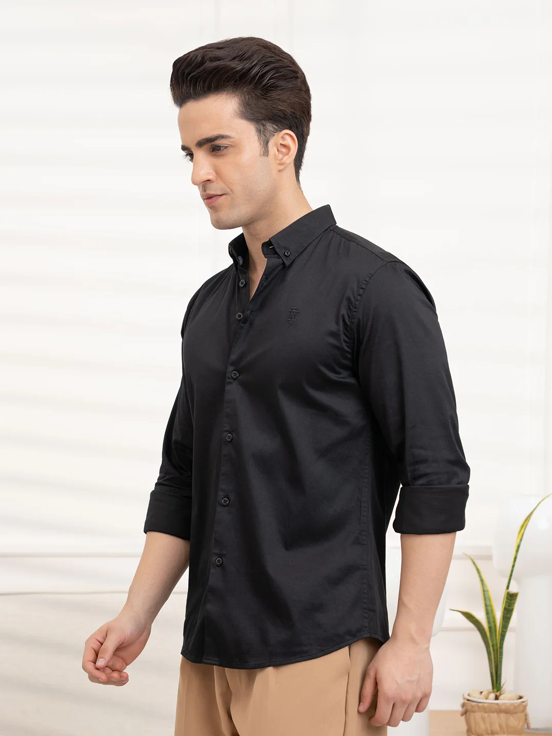 Mens Full Sleeve Solid Shirt - Image 4