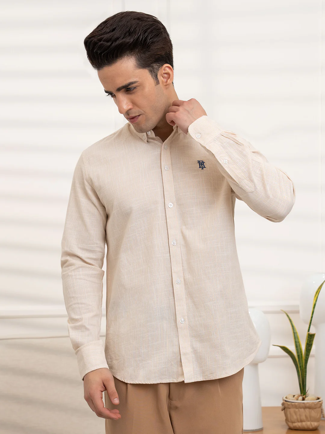 Mens Full Sleeve Stripe Shirt - Image 2
