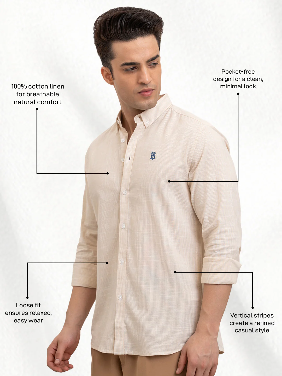 Mens Full Sleeve Stripe Shirt - Image 3