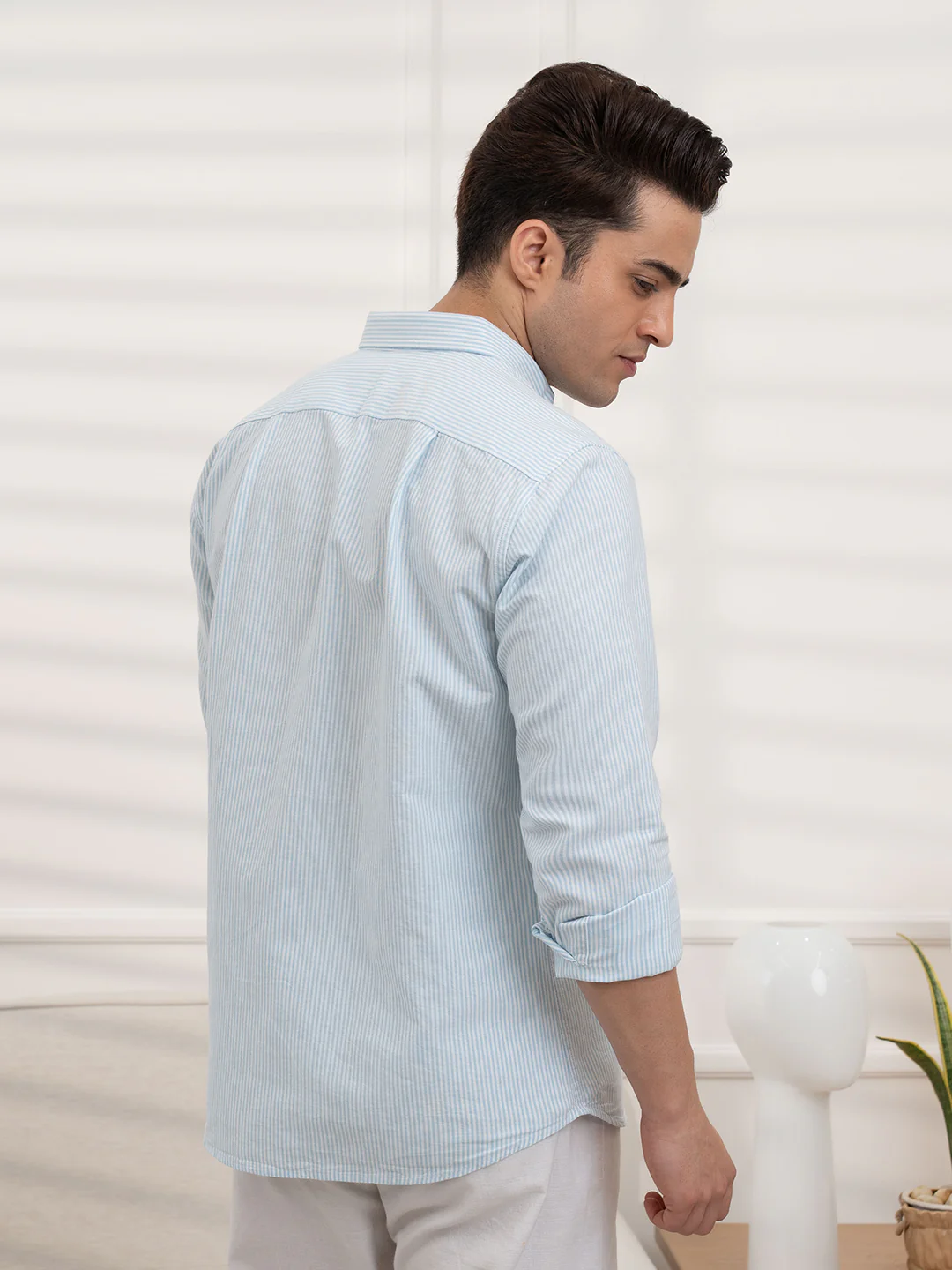 Mens Full Sleeve Oxford Stripe Shirt - Image 5