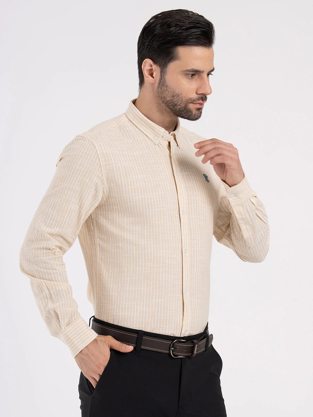 Mens Full Sleeve Stripe Shirt - Image 3
