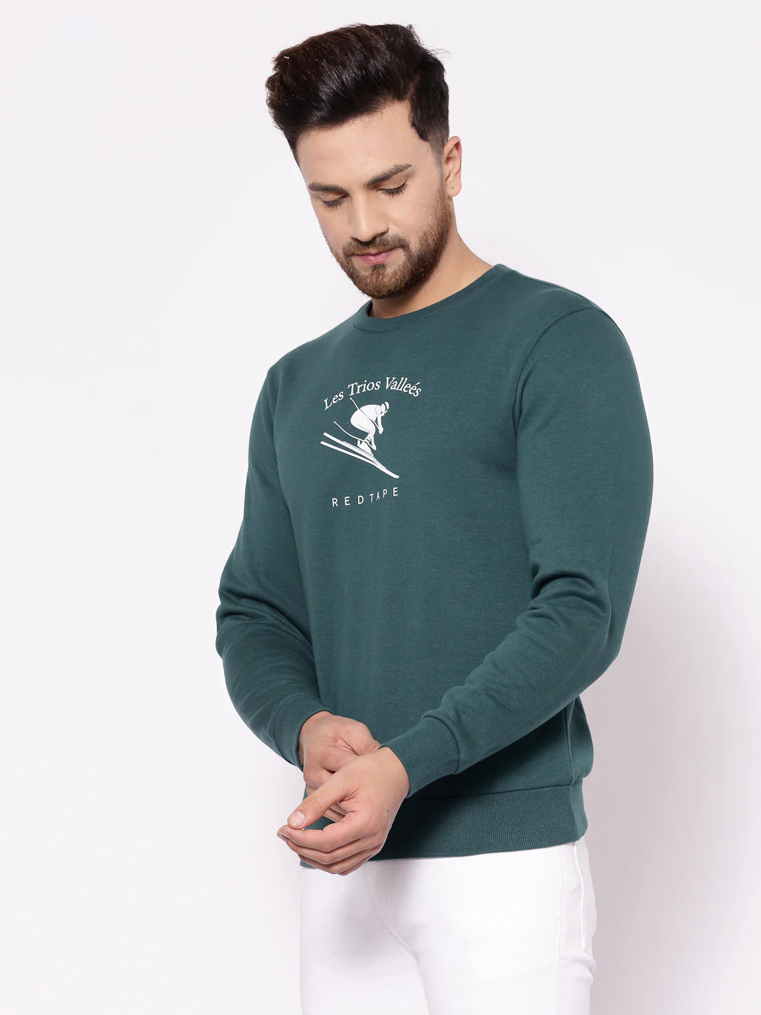 Men's Green Graphic Print Sweatshirt - Image 2