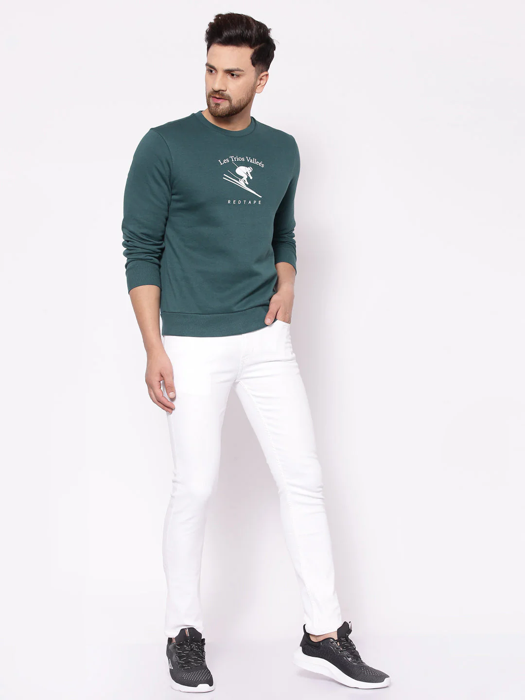Men's Green Graphic Print Sweatshirt - Image 4