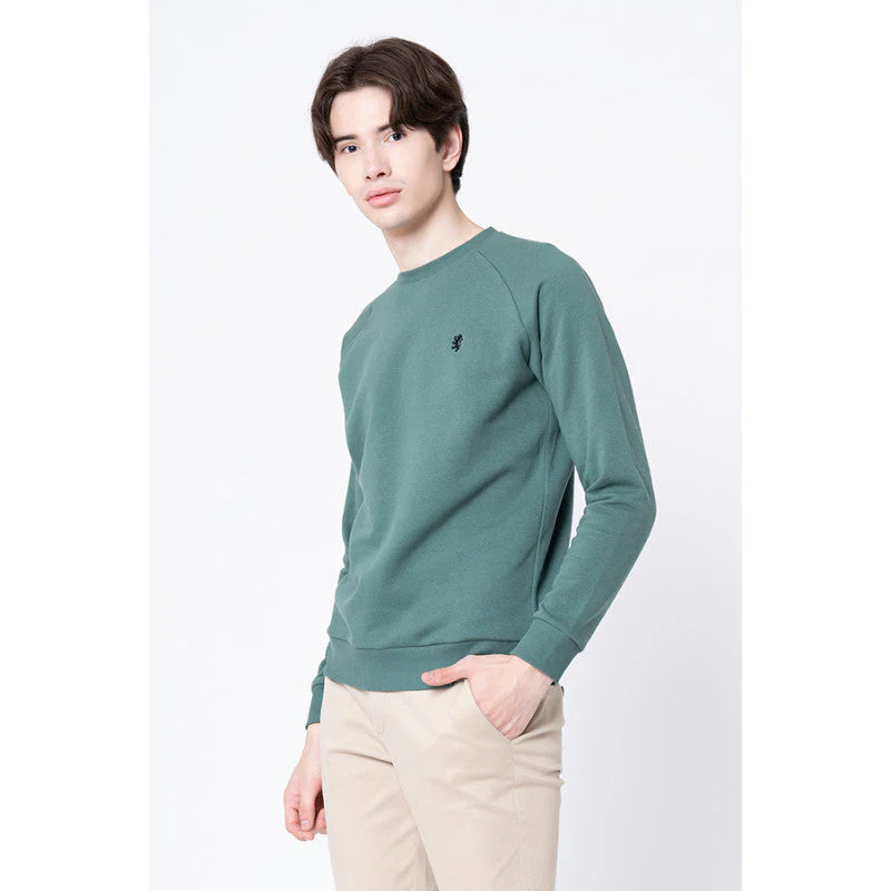 Men's Green Solid Sweatshirt - Image 2