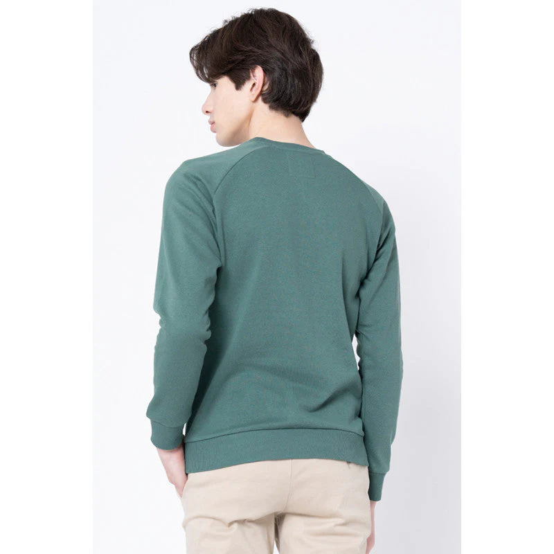 Men's Green Solid Sweatshirt - Image 3