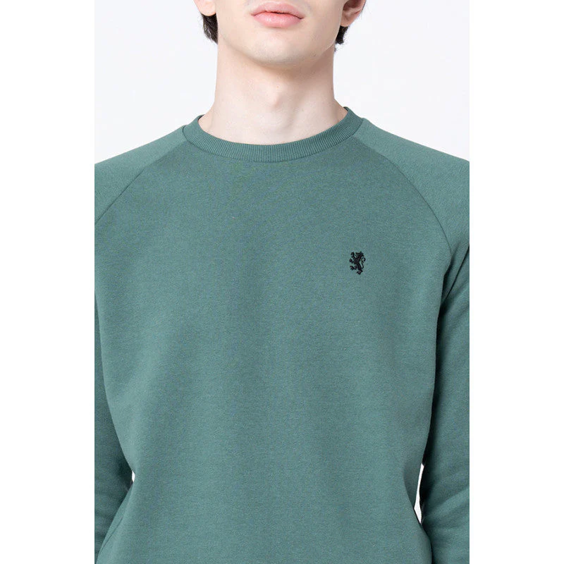 Men's Green Solid Sweatshirt - Image 4