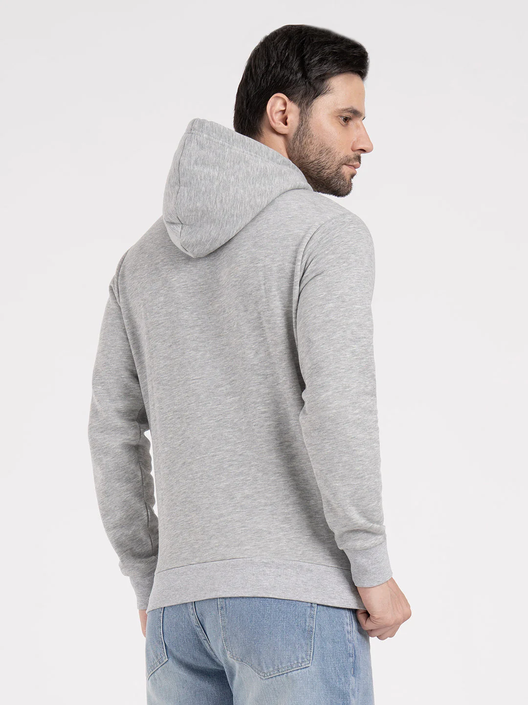 Mens Grey Graphic Hoodie - Image 4