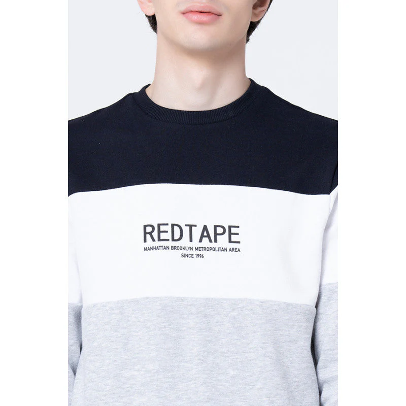 Men's Grey Melange Color Block Sweatshirt - Image 4