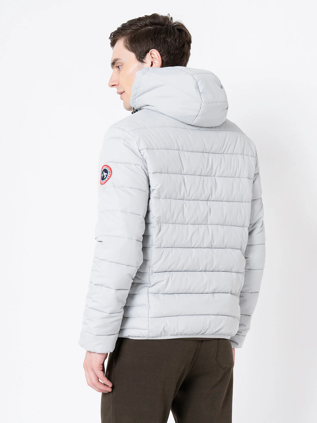 Men's Grey Solid Jacket - Image 3