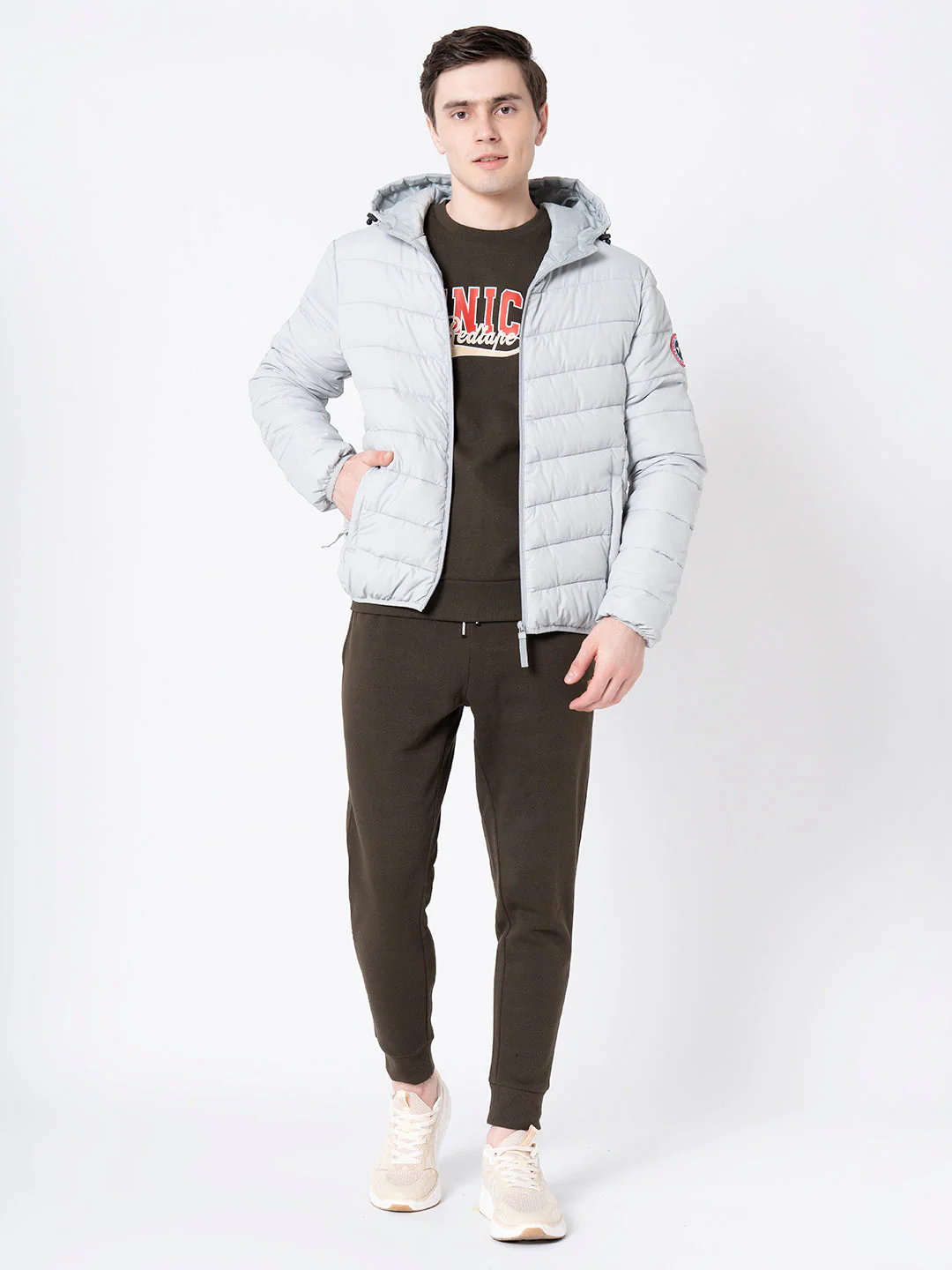 Men's Grey Solid Jacket - Image 5