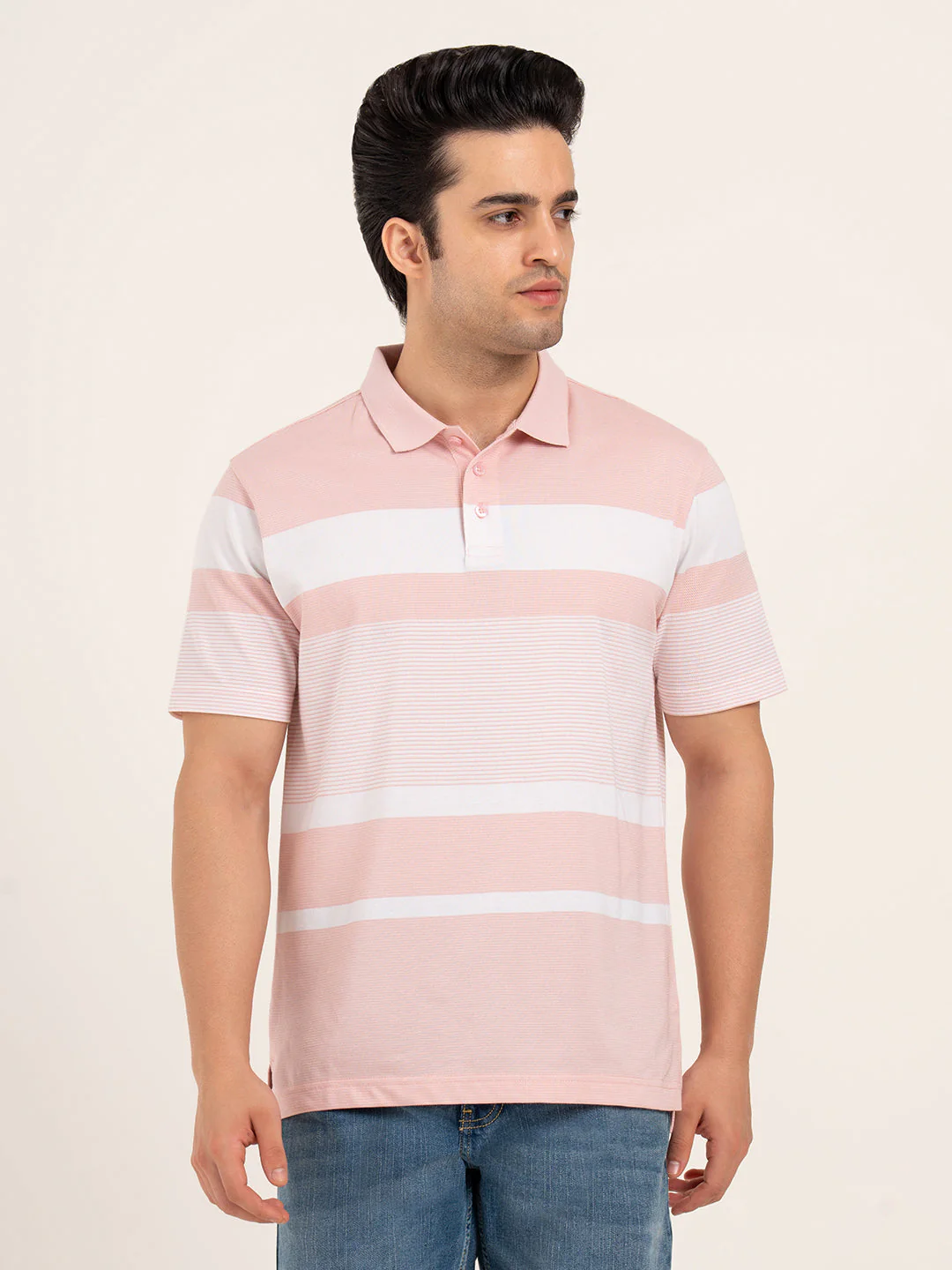 Men’s Horizontal Stripe Polo T-Shirt