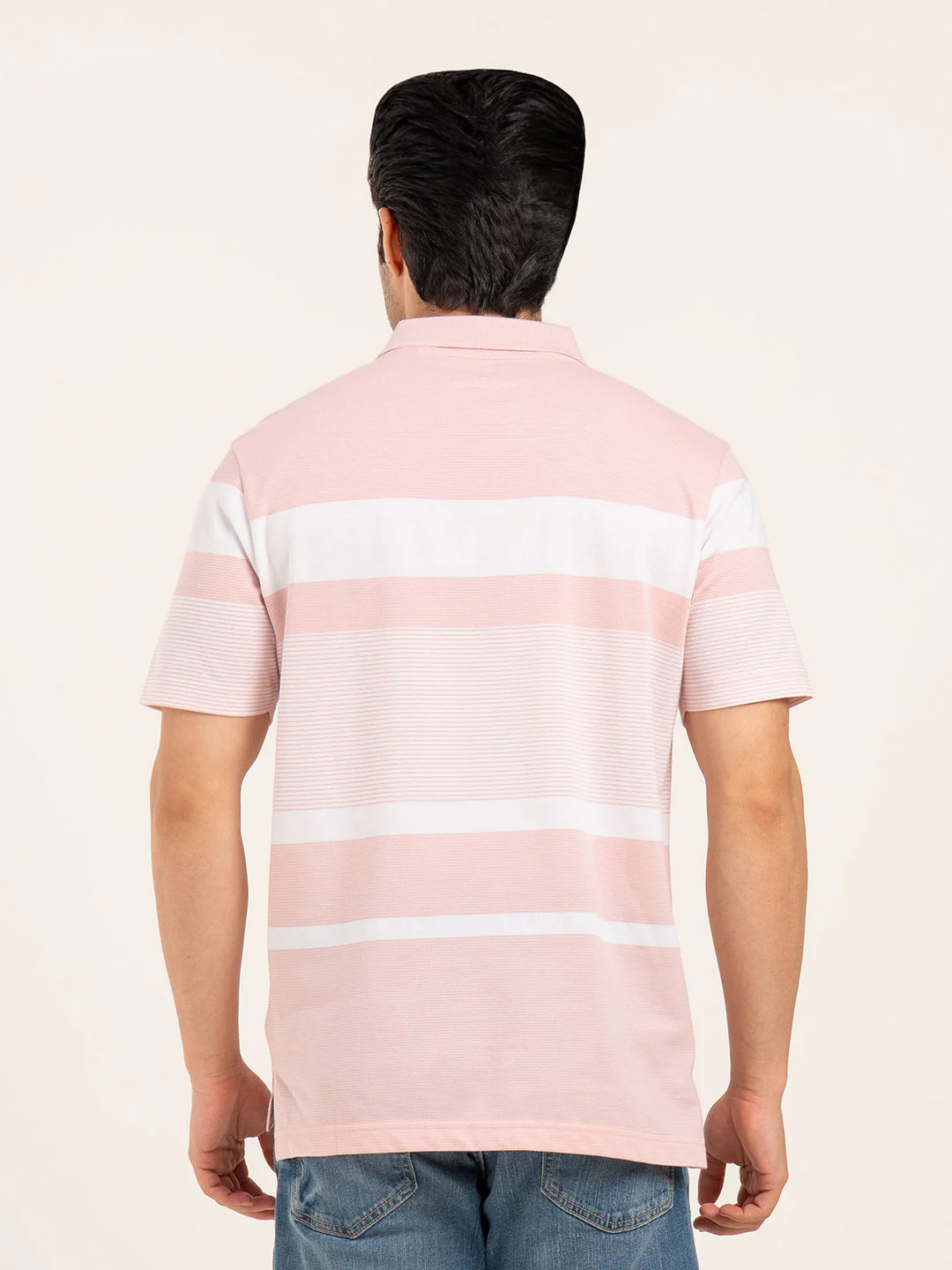 Men’s Horizontal Stripe Polo T-Shirt - Image 5