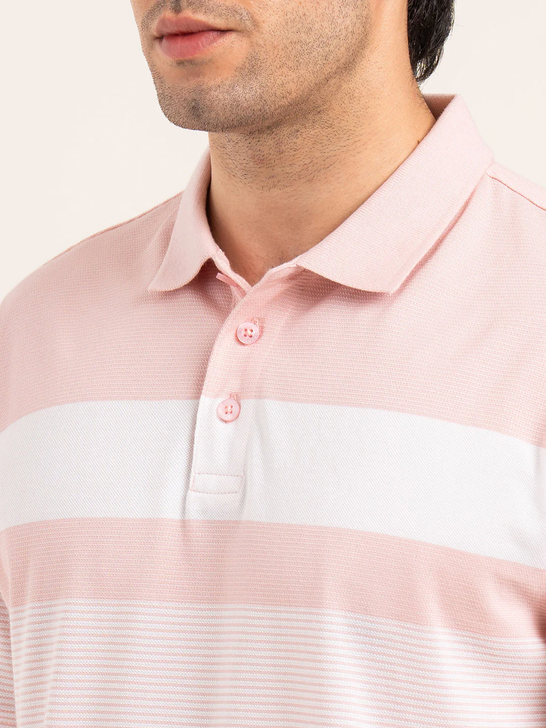 Men’s Horizontal Stripe Polo T-Shirt - Image 6