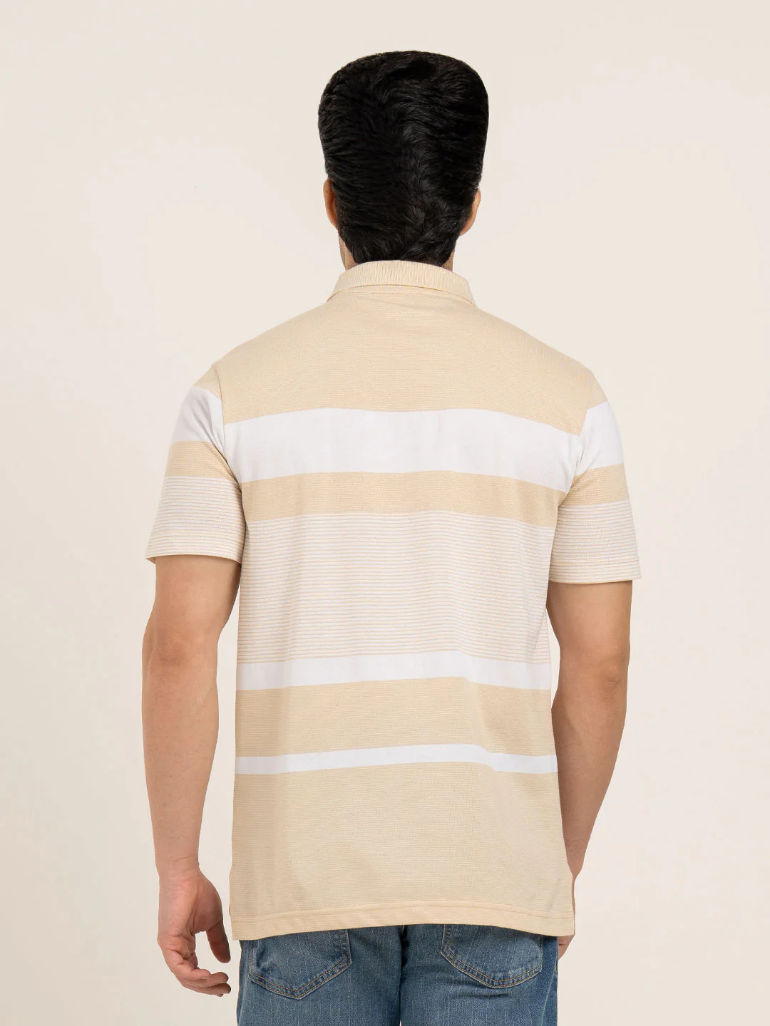 Menâ€™s Horizontal Stripe Polo T-Shirt - Image 5