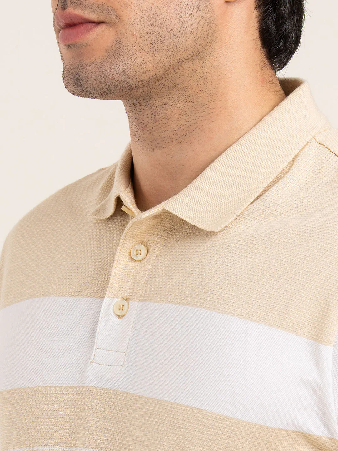 Menâ€™s Horizontal Stripe Polo T-Shirt - Image 6