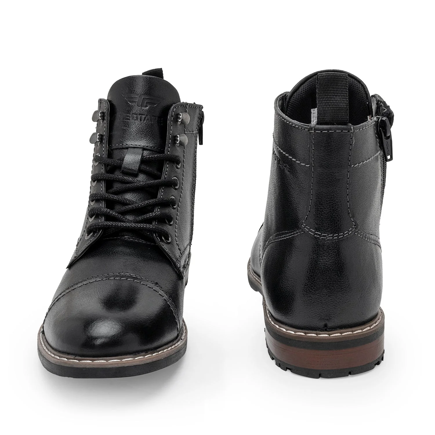 Men's Leather Biker Boots - Image 4