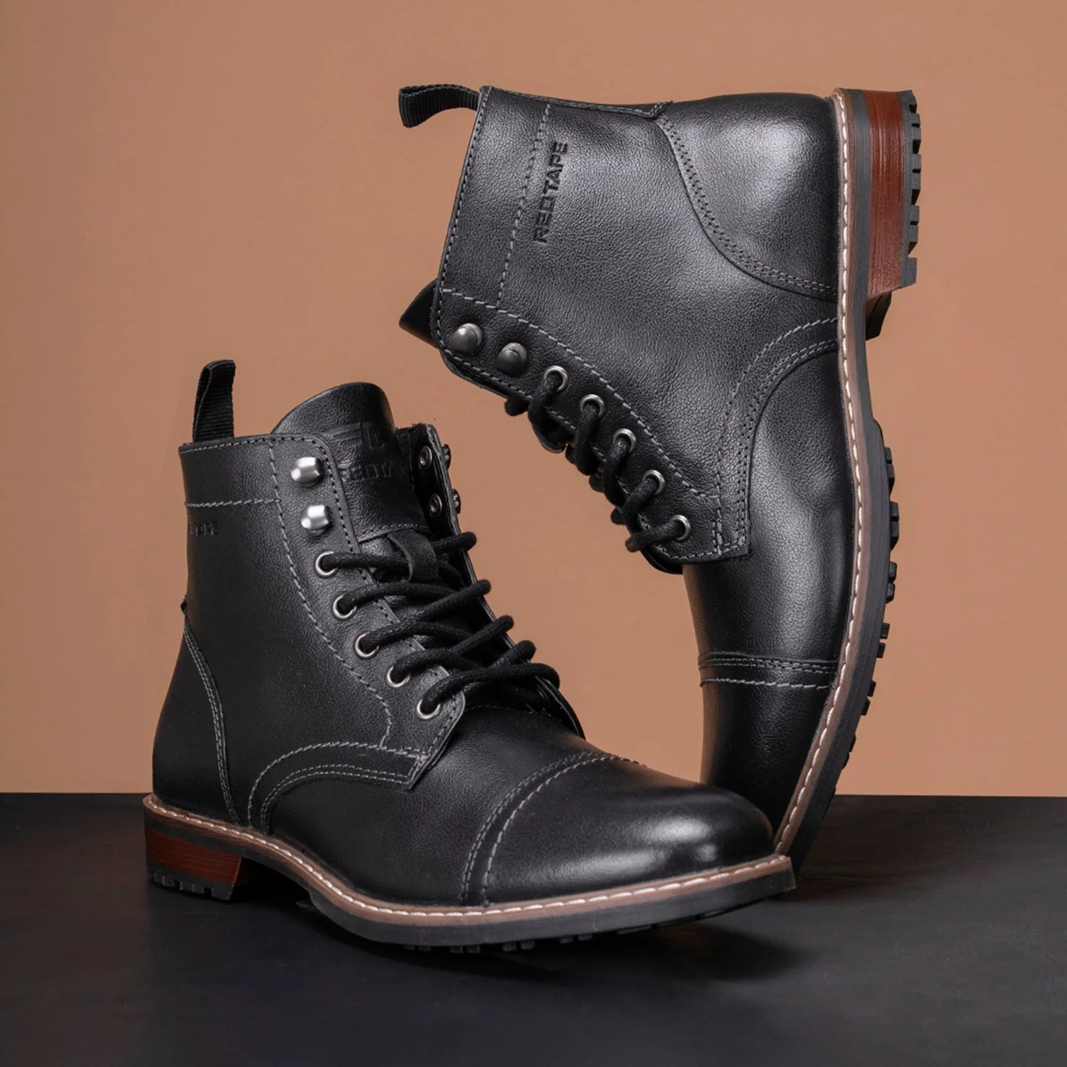 Men's Leather Biker Boots - Image 6