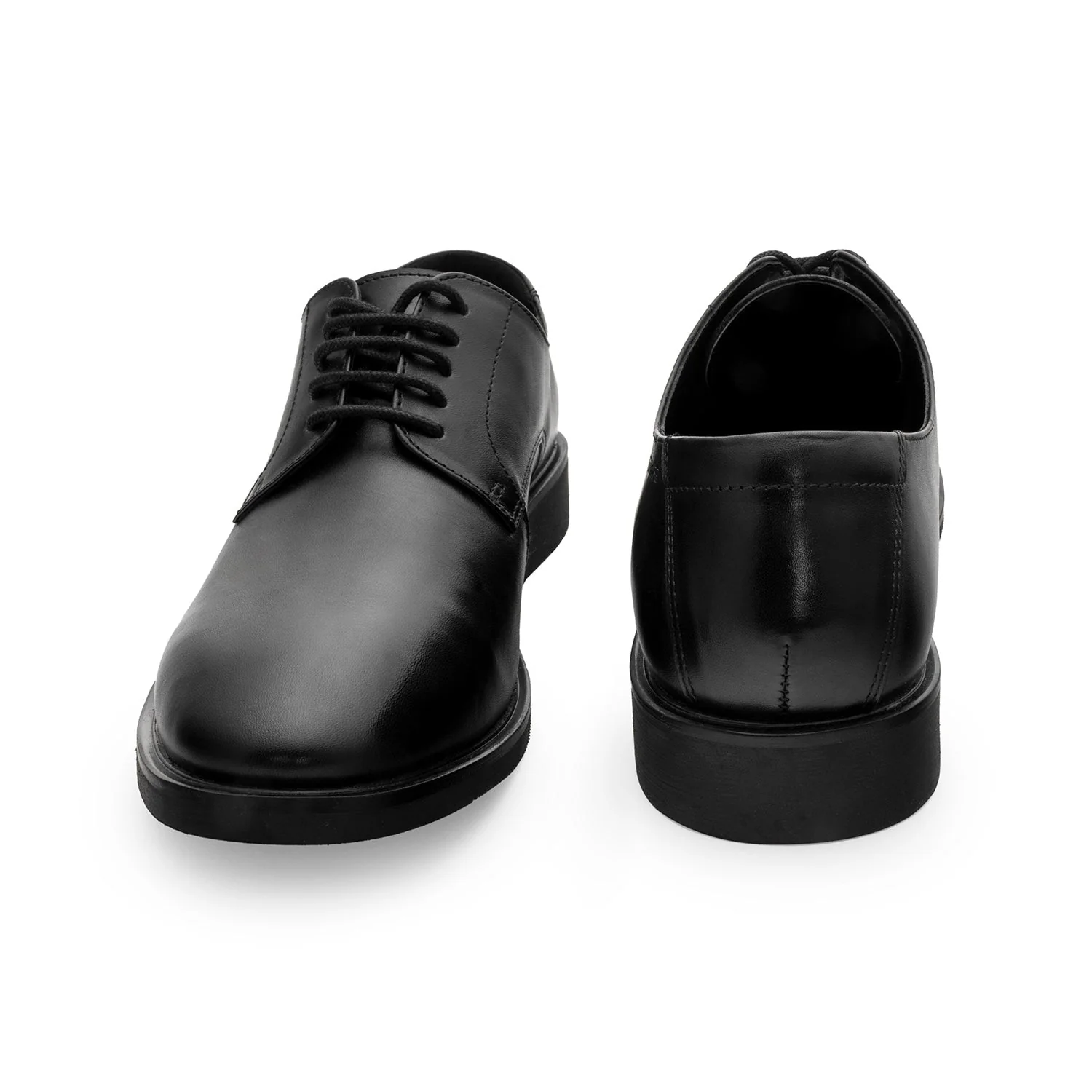 Men's Leather Black Derby Shoes for Refined Daily Formal Style - Image 4
