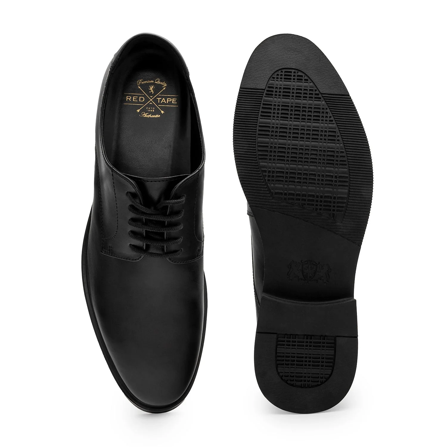 Men's Leather Black Derby Shoes for Refined Daily Formal Style - Image 5
