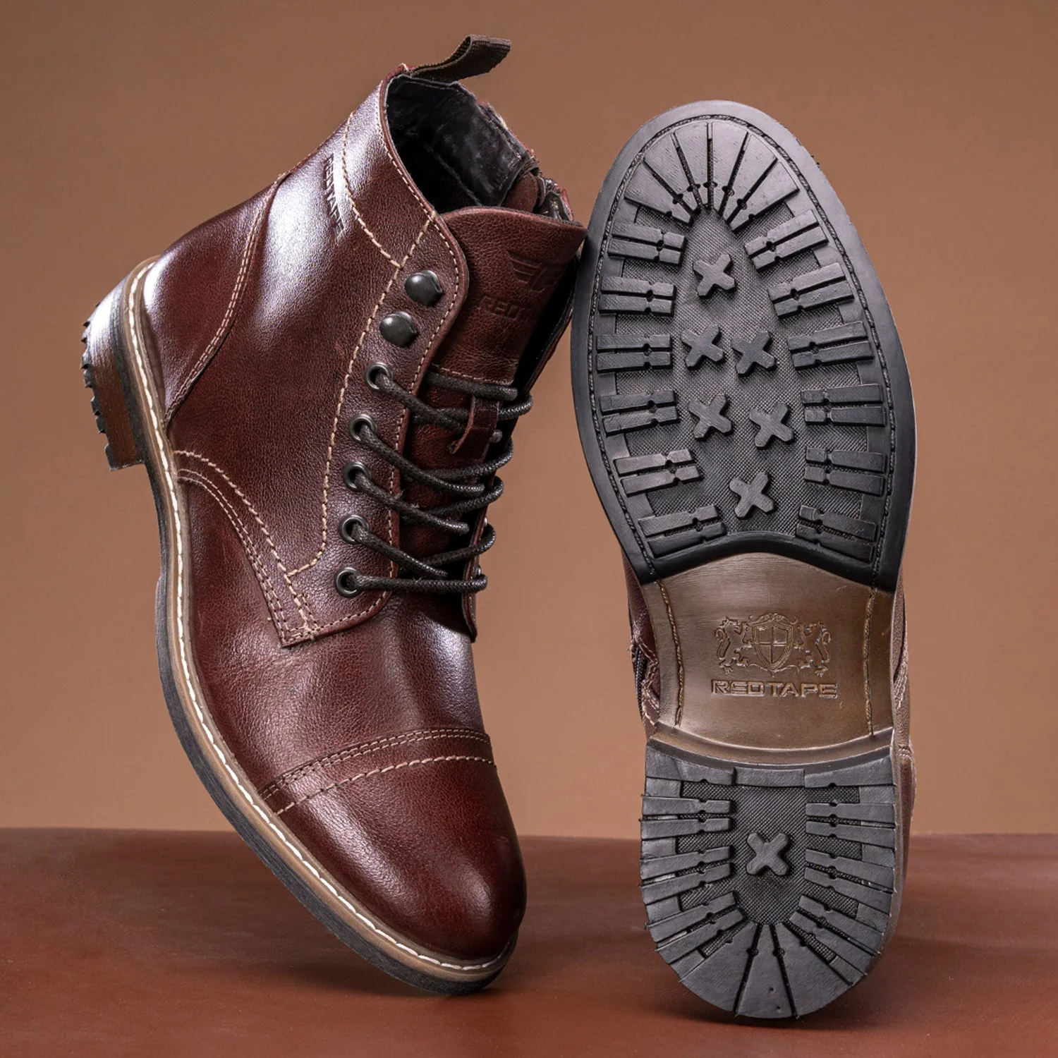 Men's Leather Biker Boots - Image 7