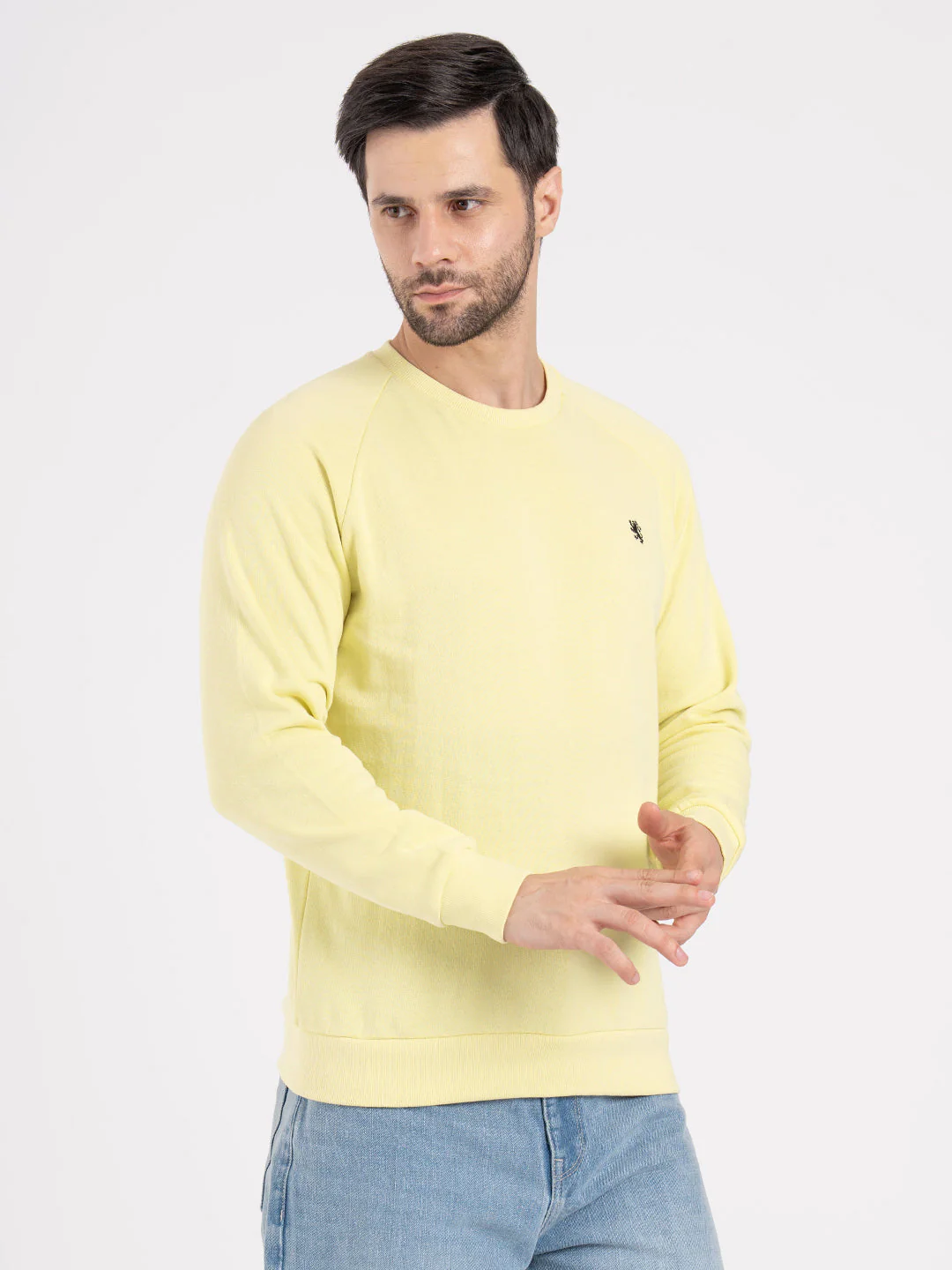 Mens Lemon Yellow Sweatshirt - Image 3