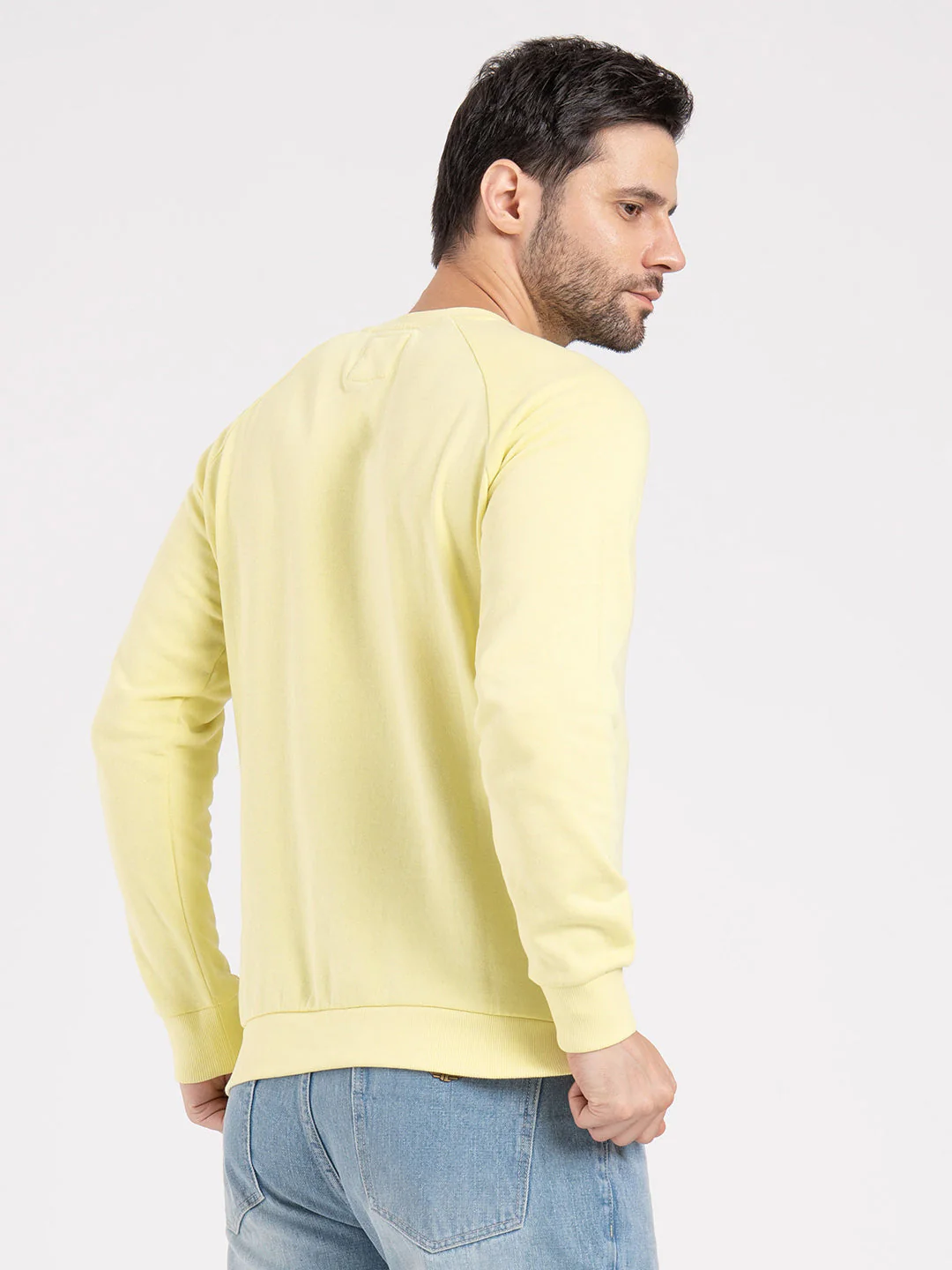 Mens Lemon Yellow Sweatshirt - Image 4
