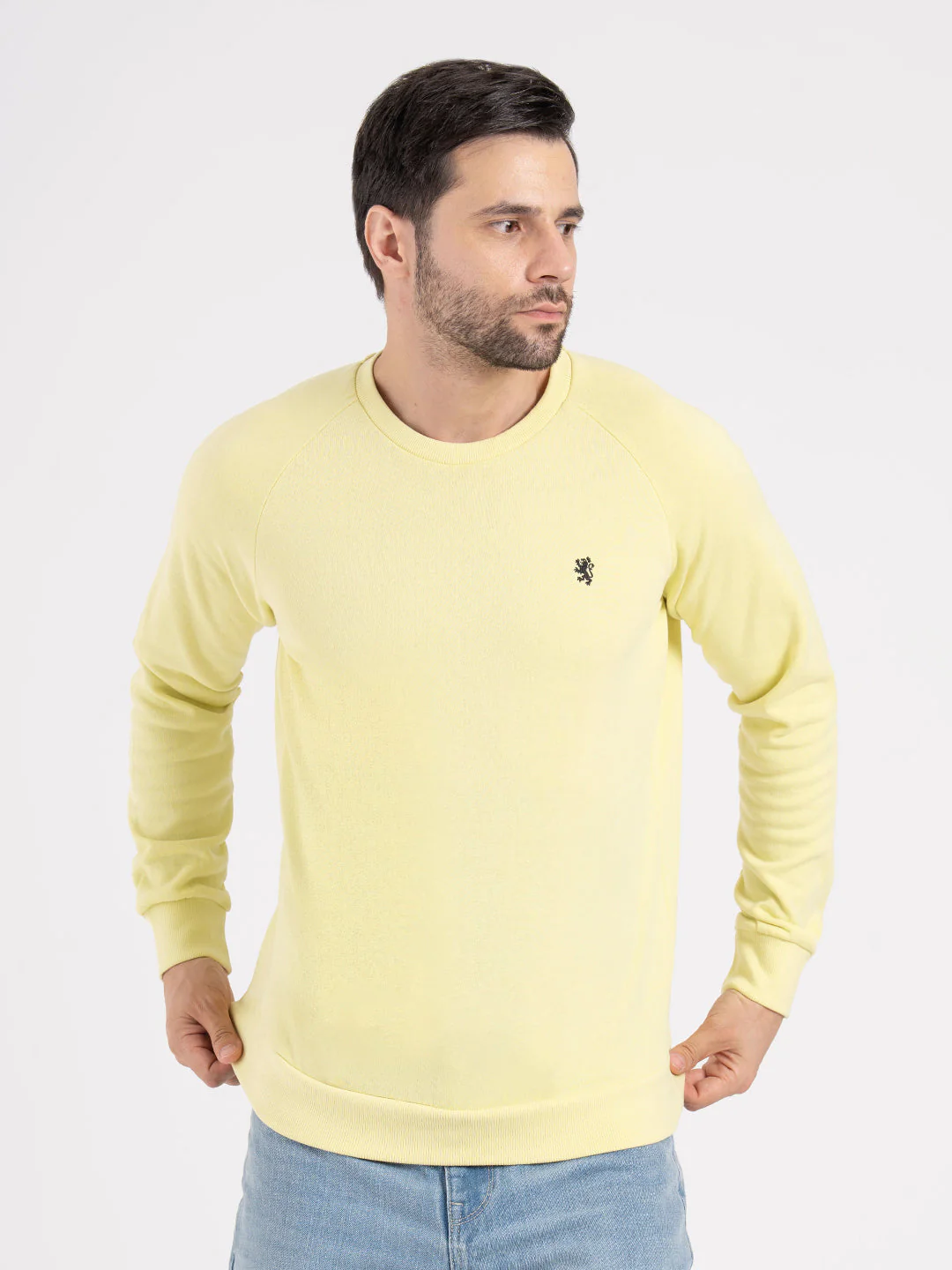 Mens Lemon Yellow Sweatshirt - Image 5