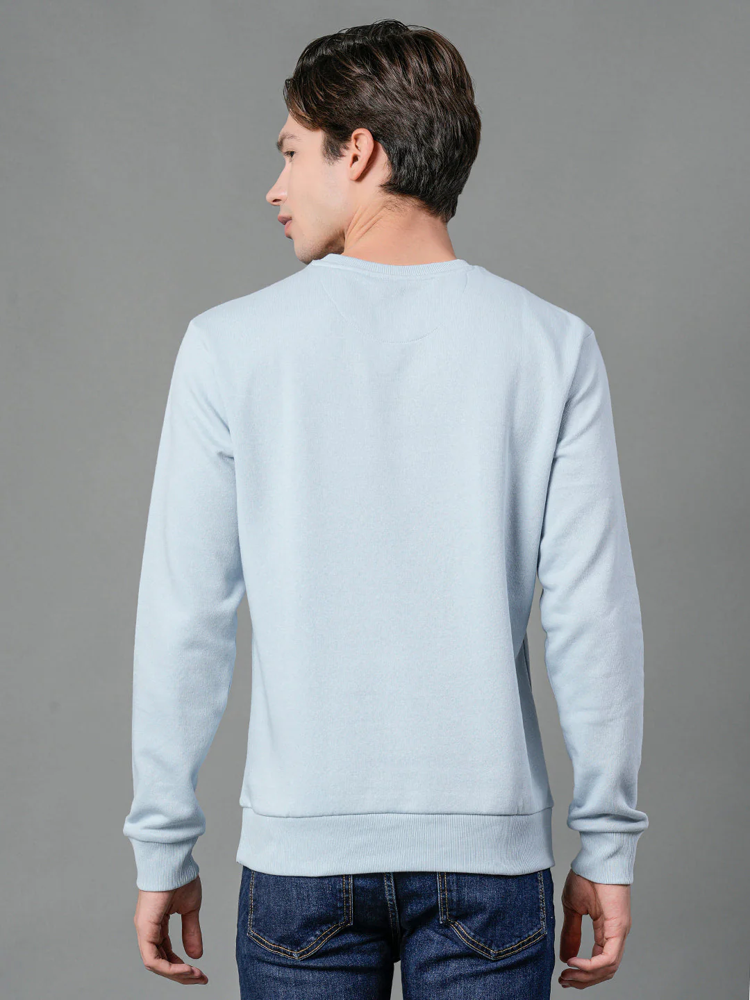 Men's Light Blue Graphic Print Sweatshirt - Image 3