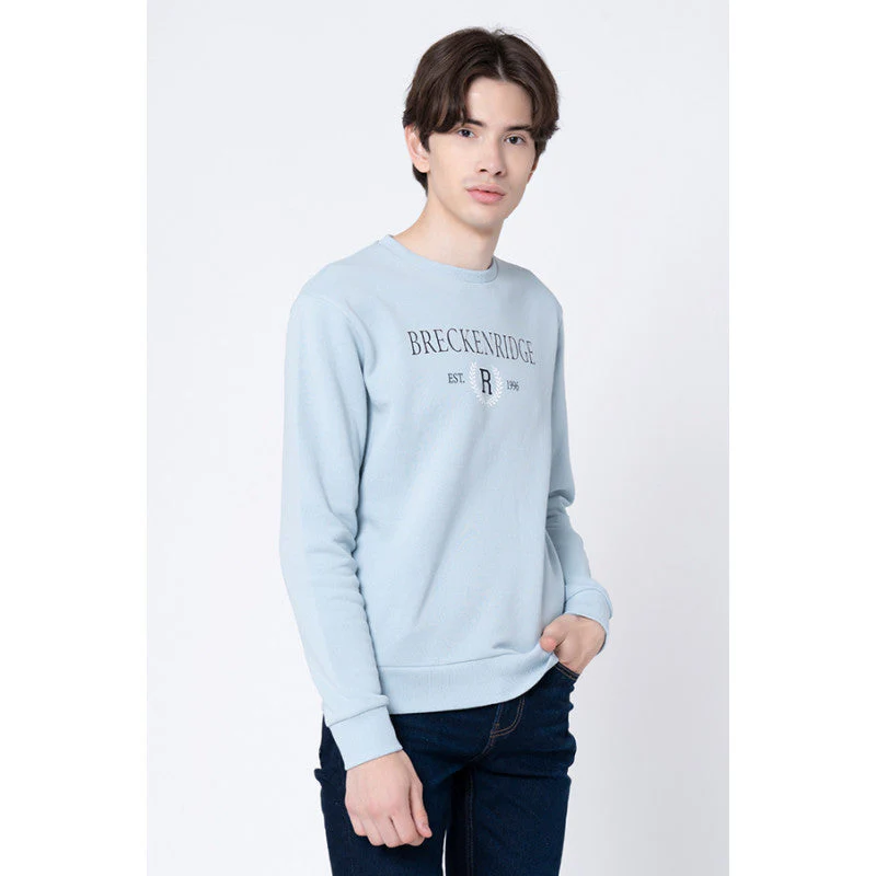 Men's Light Blue Printed Sweatshirt - Image 2