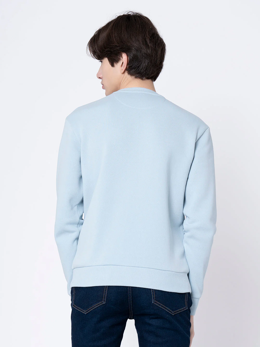 Men's Light Blue Printed Sweatshirt - Image 3