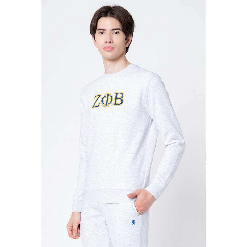 Men's Light Grey Melange Printed Sweatshirt - Image 2