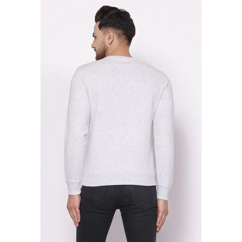 Men's Light Grey Melange Sweatshirt - Image 3