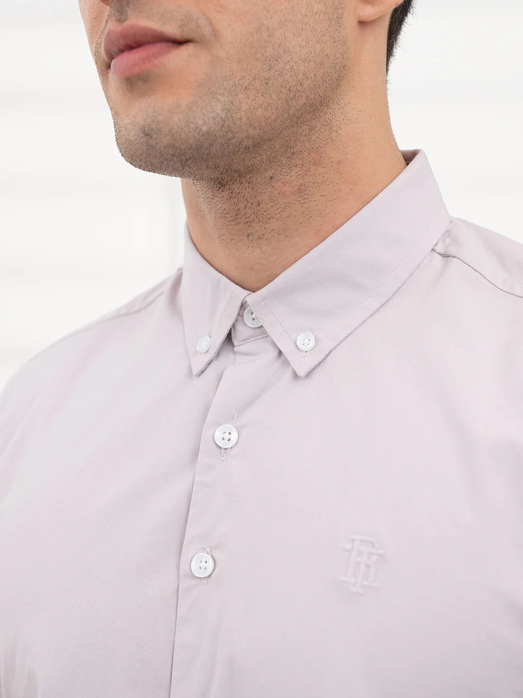 Menâ€™s Light Grey Poplin Shirt | Everyday Cotton Sophistication - Image 6