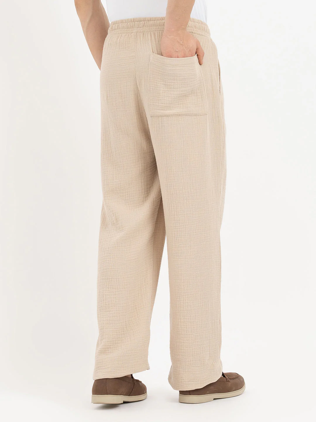 Mens Linen Pants in Sand - Image 3