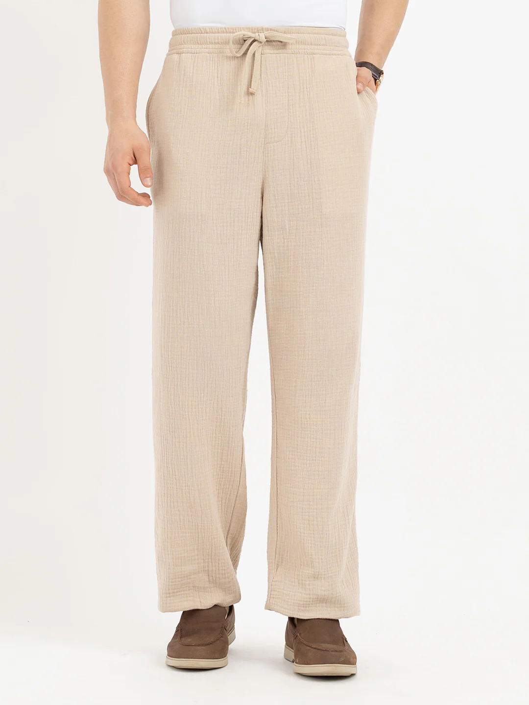 Mens Linen Pants in Sand - Image 7