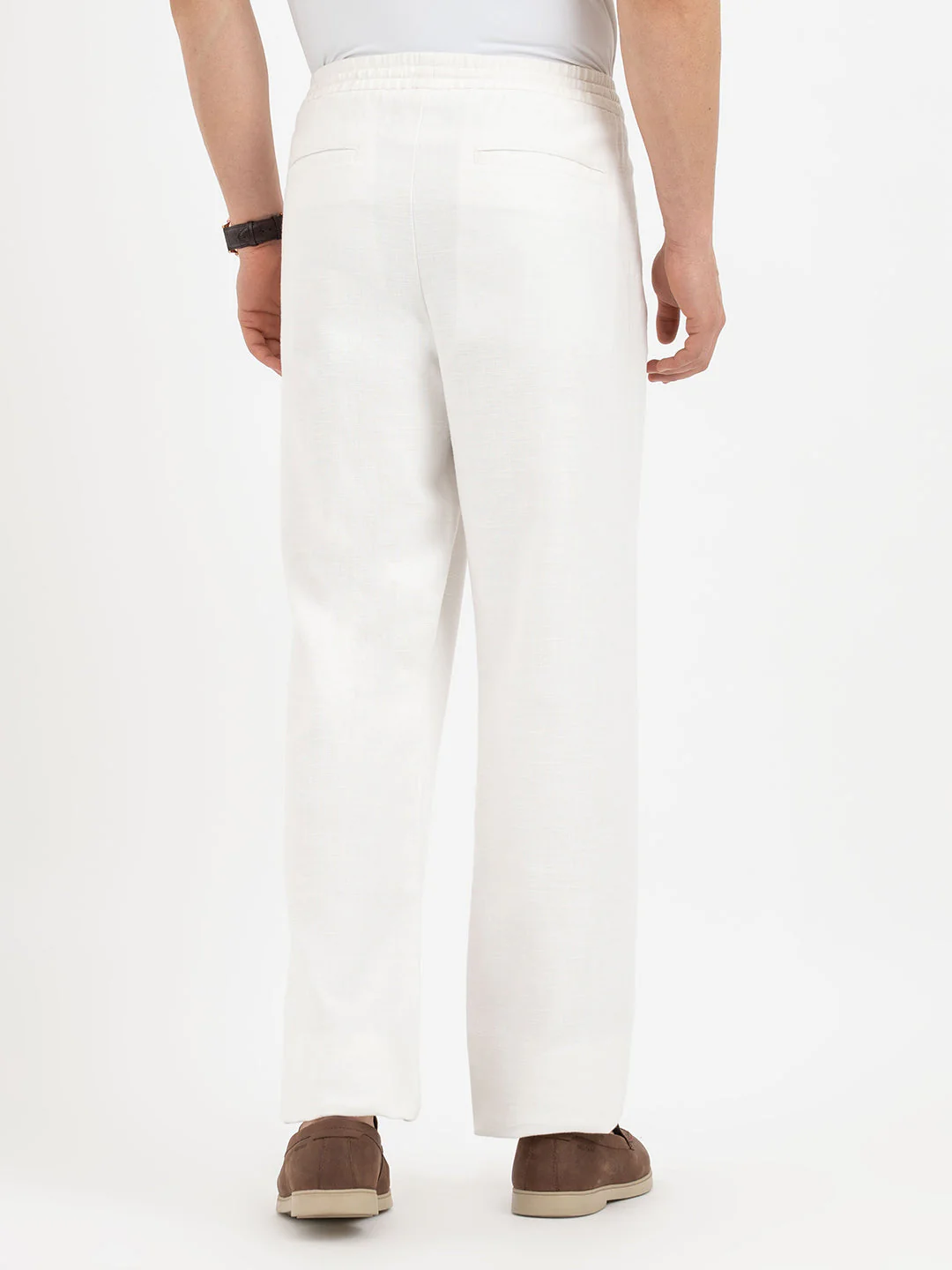 Mens Linen Pants in White - Image 3