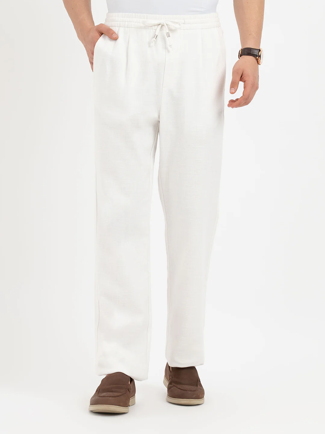 Mens Linen Pants in White - Image 6