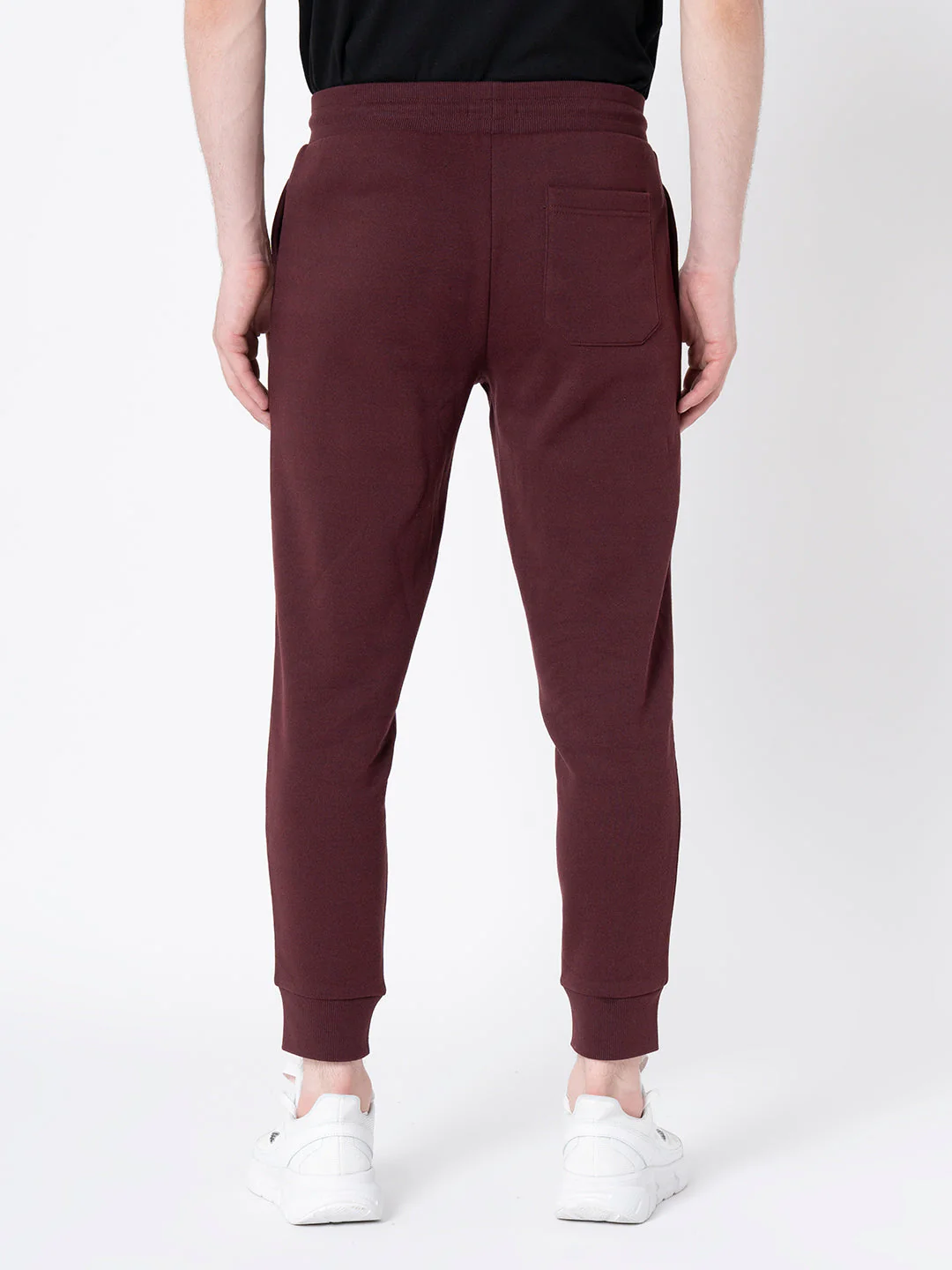 Men's Maroon Melange Solid Jogger - Image 3