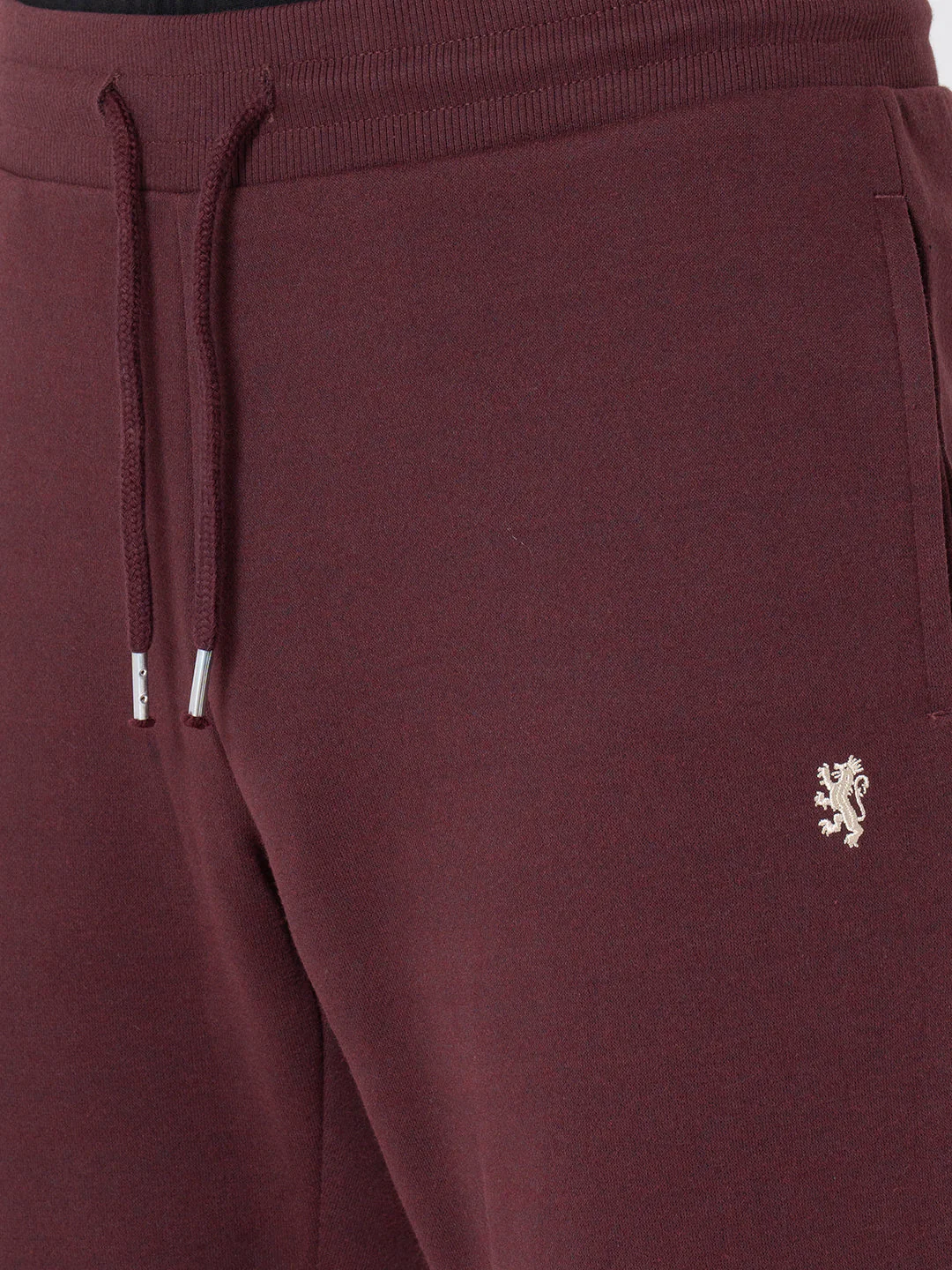 Men's Maroon Melange Solid Jogger - Image 4